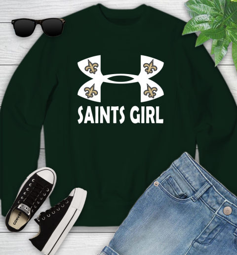 NFL New Orleans Saints Girl Under Armour Football Sports Youth Sweatshirt 9