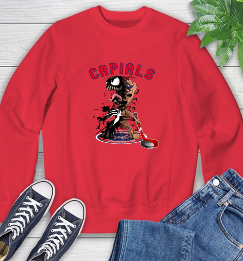 NHL Washington Capitals Hockey Venom Groot Guardians Of The Galaxy Sweatshirt 10