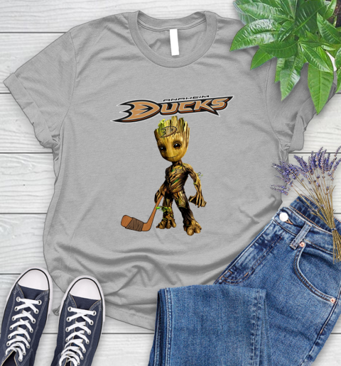 Anaheim Ducks NHL Hockey Groot Marvel Guardians Of The Galaxy Women's T-Shirt 5