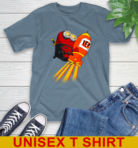 NFL Football Cincinnati Bengals Deadpool Minion Marvel Shirt T-Shirt 8