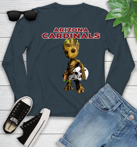 Arizona Cardinals NFL Football Groot Marvel Guardians Of The Galaxy Youth Long Sleeve 8