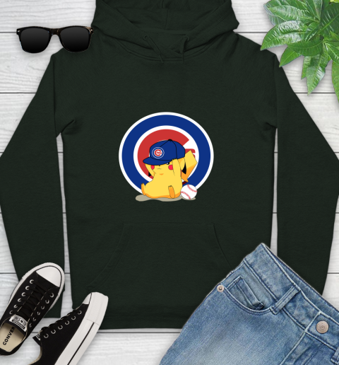 MLB Pikachu Baseball Sports Chicago Cubs Youth Hoodie 13