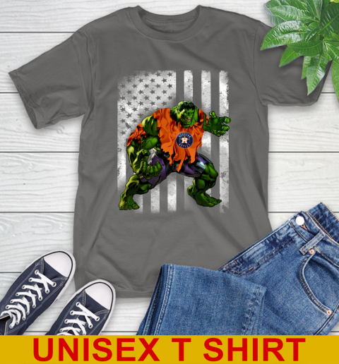 Houston Astros Hulk Marvel Avengers MLB Baseball American Flag T-Shirt 10