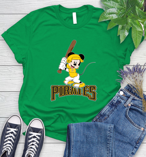 MLB Baseball Pittsburgh Pirates Cheerful Mickey Mouse Shirt Women's T-Shirt 7