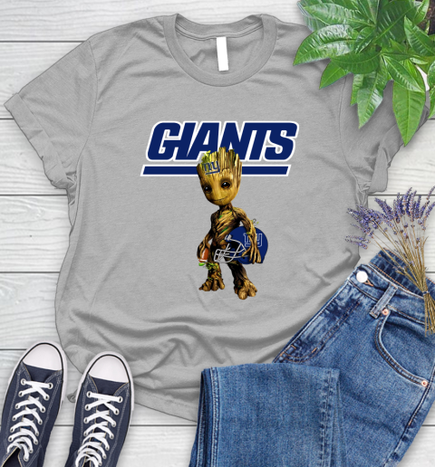 New York Giants NFL Football Groot Marvel Guardians Of The Galaxy Women's T-Shirt 5