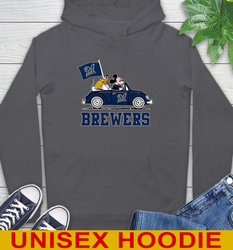 MLB Baseball Milwaukee Brewers Pluto Mickey Driving Disney Shirt Hoodie 7