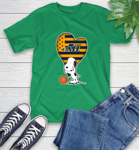 Utah Jazz NBA Basketball The Peanuts Movie Adorable Snoopy T-Shirt 7