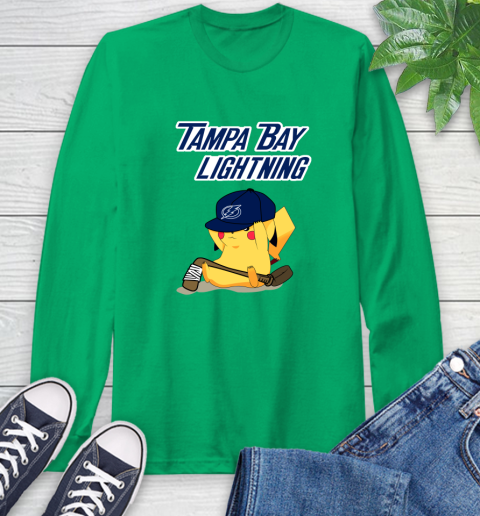 NHL Pikachu Hockey Sports Tampa Bay Lightning Long Sleeve T-Shirt 7
