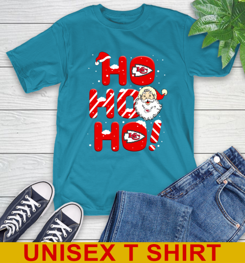 Kansas City Chiefs NFL Football Ho Ho Ho Santa Claus Merry Christmas Shirt T-Shirt 9