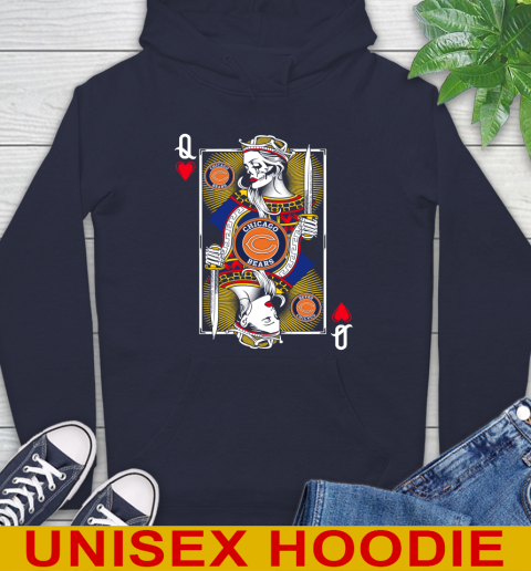 NFL Football Chicago Bears The Queen Of Hearts Card Shirt Hoodie 3