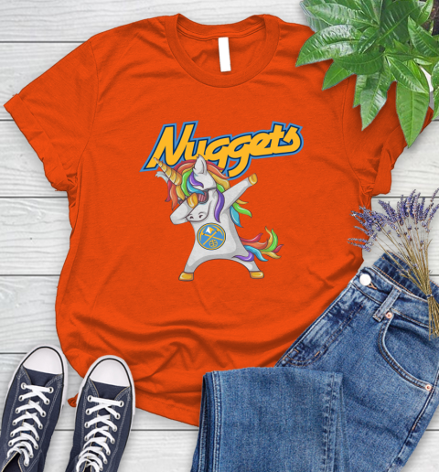 Denver Nuggets NBA Basketball Funny Unicorn Dabbing Sports Women's T-Shirt 4