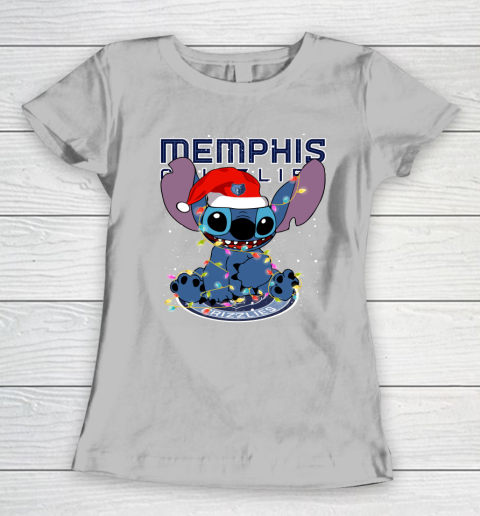 Memphis Grizzlies NBA noel stitch Basketball Christmas Women's T-Shirt 3