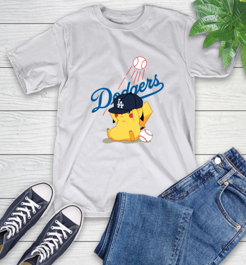MLB Pikachu Baseball Sports Los Angeles Dodgers T-Shirt 12
