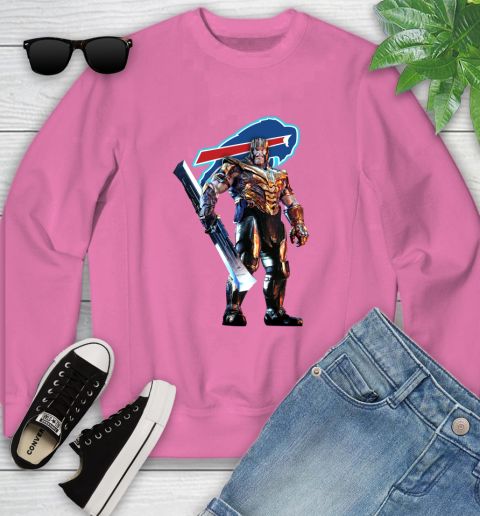 NFL Thanos Gauntlet Avengers Endgame Football Buffalo Bills Youth Sweatshirt 7