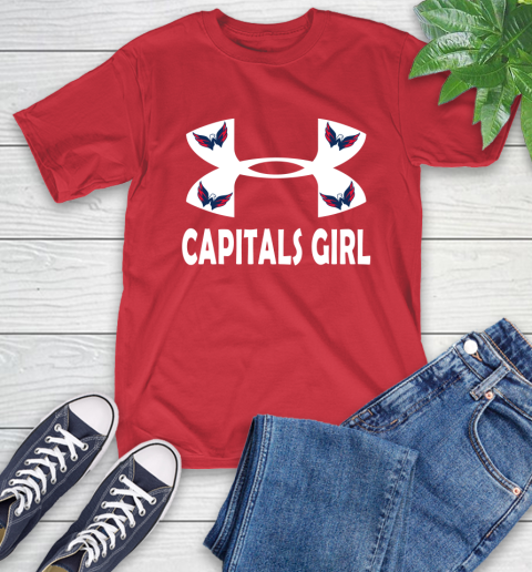 NHL Washington Capitals Girl Under Armour Hockey Sports T Shirt Tee For Sports