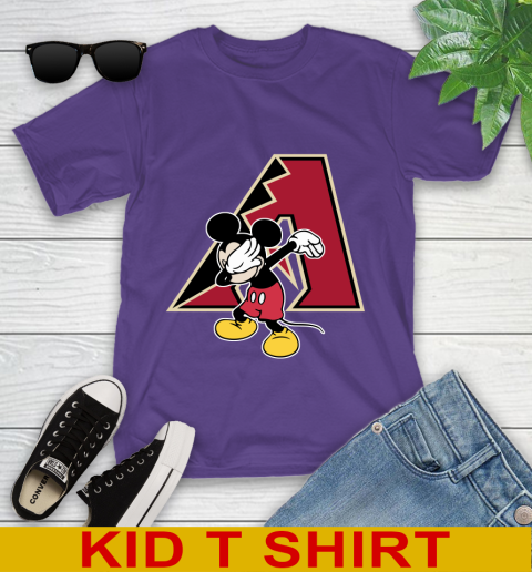 Arizona Diamondbacks MLB Baseball Dabbing Mickey Disney Sports Youth T-Shirt 5 Arizona Diamondbacks MLB Baseball Dabbing Mickey Disney Sports Youth T-Shirt - Image 5