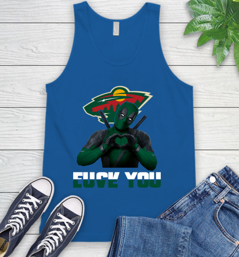 NHL Minnesota Wild Deadpool Love You Fuck You Hockey Sports Tank Top 4