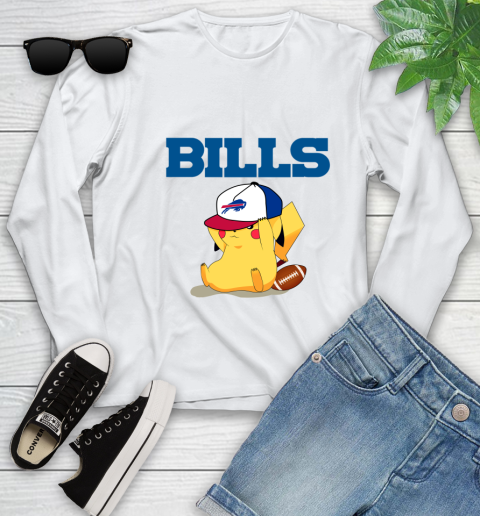 NFL Pikachu Football Sports Buffalo Bills Youth Long Sleeve