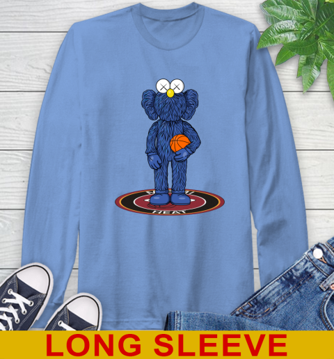 NBA Basketball Miami Heat Kaws Bff Blue Figure Shirt Long Sleeve T-Shirt 11