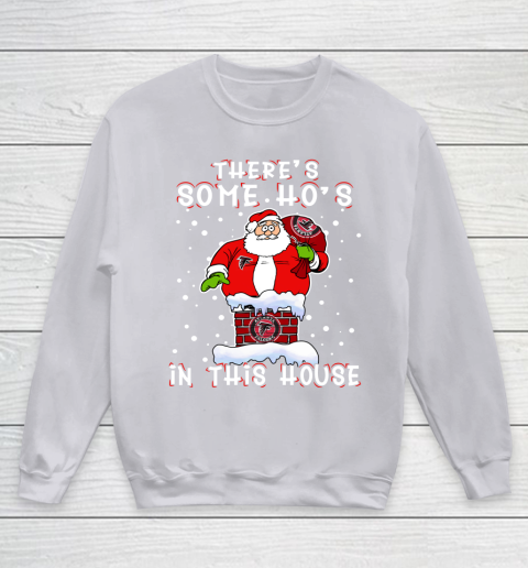Atlanta Falcons Christmas There Is Some Hos In This House Santa Stuck In The Chimney NFL Youth Sweatshirt 3