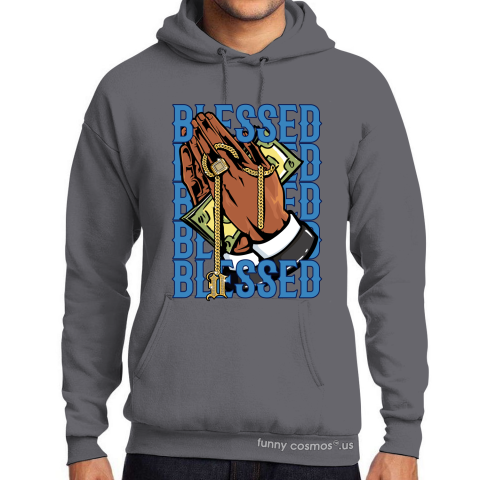 Air Jordan 1 Obsidian UNC Matching Sneaker Tshirt Drake Blessed Blue and White Jordan Tshirt