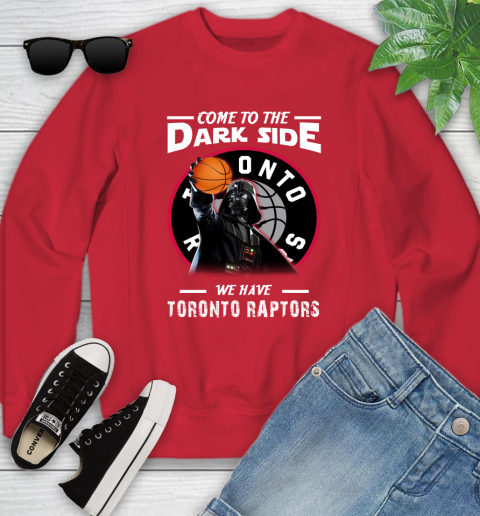 NBA Come To The Dark Side We Have Toronto Raptors Star Wars Darth Vader Basketball Youth Sweatshirt 8