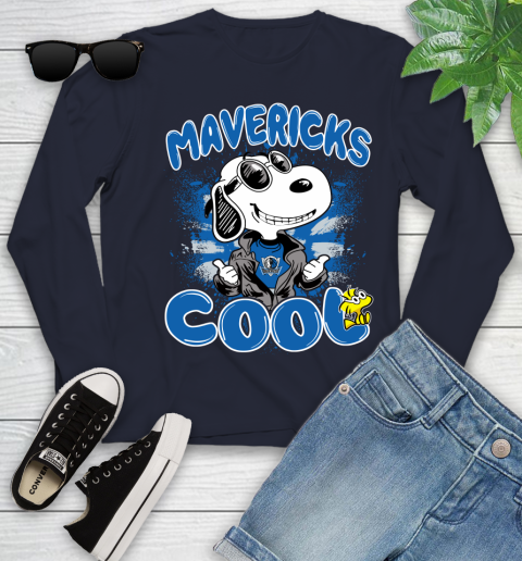 NBA Basketball Dallas Mavericks Cool Snoopy Shirt Youth Long Sleeve 2