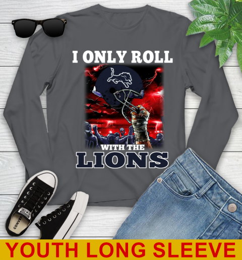 Detroit Lions NFL Football I Only Roll With My Team Sports Youth Long Sleeve 9