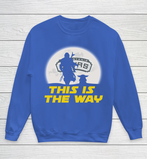 San Antonio Spurs NBA Basketball Star Wars Yoda And Mandalorian This Is The Way Youth Sweatshirt 6