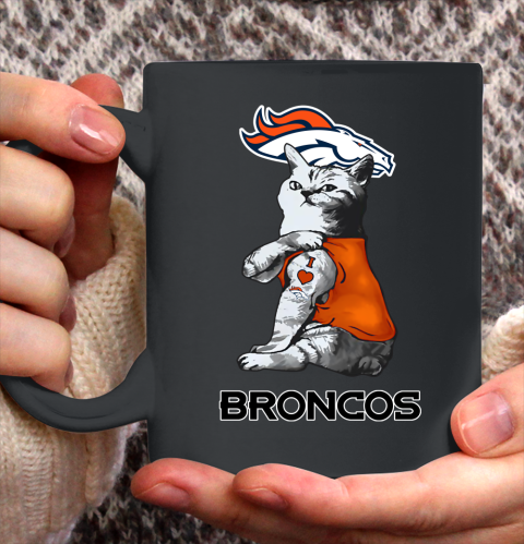 NFL Football My Cat Loves Denver Broncos Ceramic Mug 11oz