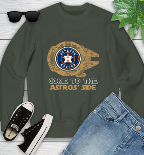 MLB Come To The Houston Astros Side Star Wars Baseball Sports Youth Sweatshirt 9