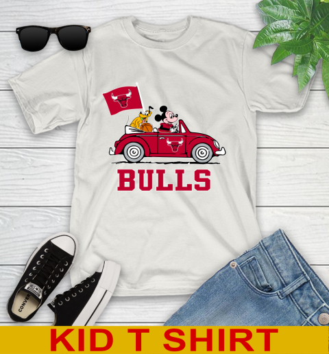 NBA Basketball Chicago Bulls Pluto Mickey Driving Disney Shirt Youth T-Shirt 12