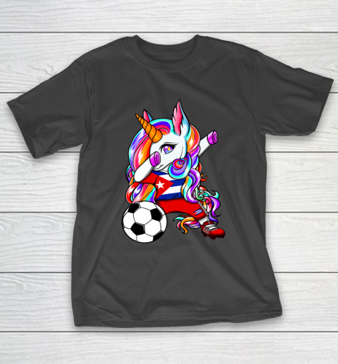 Dabbing Unicorn Cuba Soccer Fans Jersey Cuban Football Lover T-Shirt 14