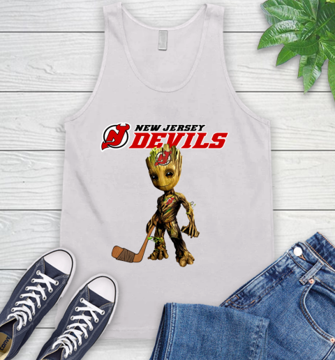 New Jersey Devils NHL Hockey Groot Marvel Guardians Of The Galaxy Tank Top