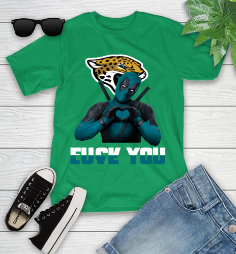 NHL Jacksonville Jaguars Deadpool Love You Fuck You Football Sports Youth T-Shirt 8