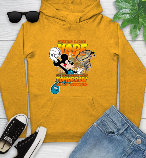 Charlotte Hornets NBA Basketball Mickey Disney Never Lose Hope Youth Hoodie 2
