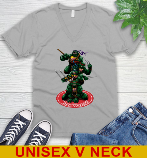NHL Hockey Detroit Red Wings Teenage Mutant Ninja Turtles Shirt V-Neck T-Shirt 4