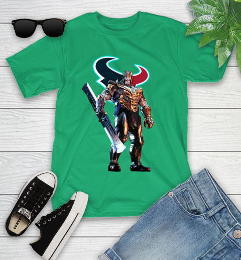 NFL Thanos Gauntlet Avengers Endgame Football Houston Texans Youth T-Shirt 6