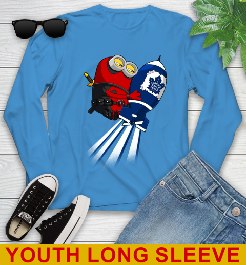 NHL Hockey Toronto Maple Leafs Deadpool Minion Marvel Shirt Youth Long Sleeve 8