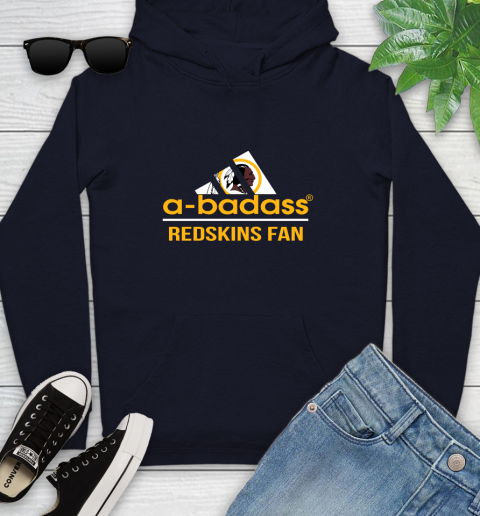 Washington Redskins NFL Football A Badass Adidas Adoring Fan Sports Youth Hoodie 3