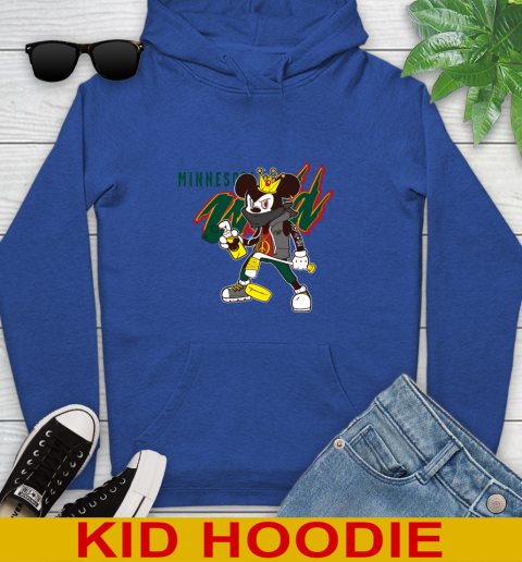 Minnesota Wild NHL Hockey Mickey Peace Sign Sports Youth Hoodie 10