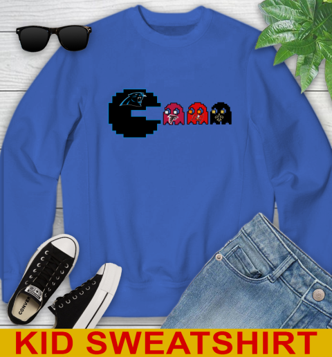 Carolina Panthers NFL Football Pac Man Champion Youth Sweatshirt 7