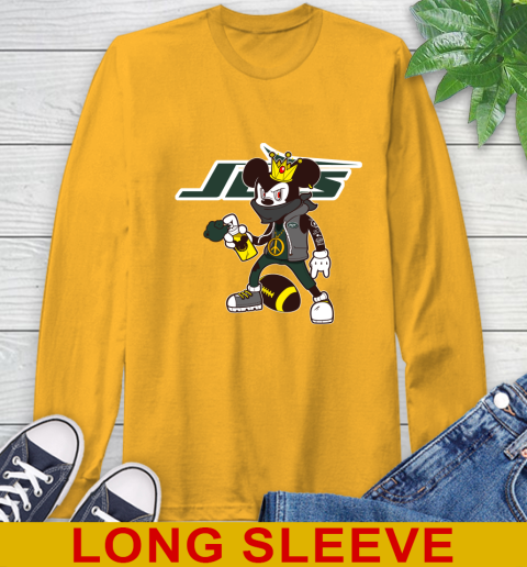 New York Jets NFL Football Mickey Peace Sign Sports Long Sleeve T-Shirt 3
