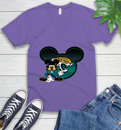 NFL Jacksonville Jaguars Mickey Mouse Disney Football T Shirt V-Neck T-Shirt 10