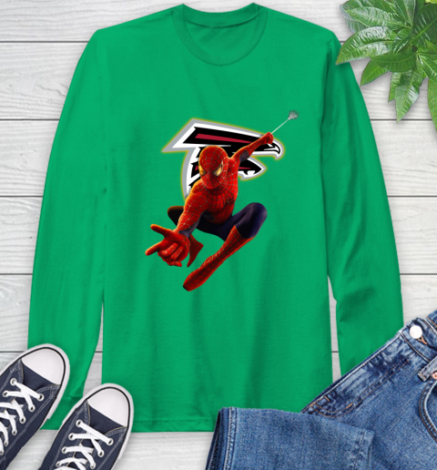 NFL Spider Man Avengers Endgame Football Atlanta Falcons Long Sleeve T-Shirt 7