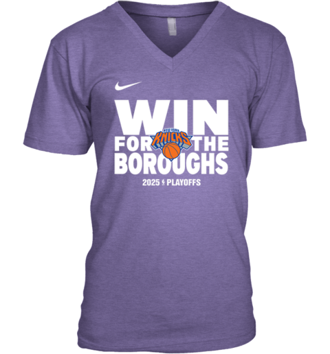 New York Knicks Win For The Boroughs 2025 Playoffs V-Neck T