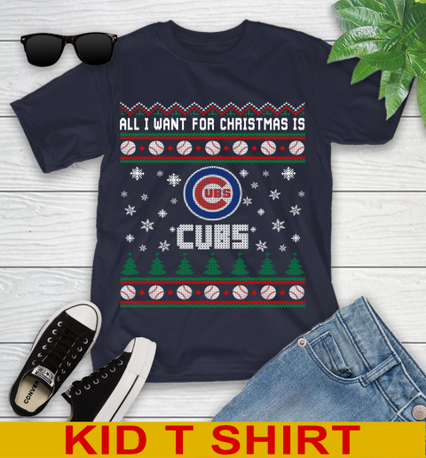 MLB All I Want For Christmas Is Chicago Cubs Baseball Sports 98