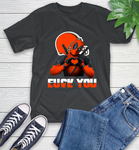 NHL Cleveland Browns Deadpool Love You Fuck You Football Sports T-Shirt