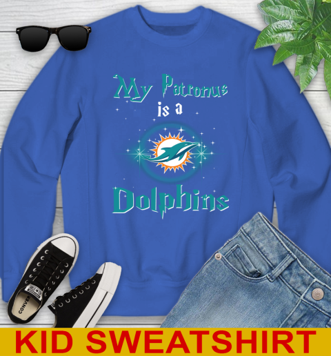 NFL Football Harry Potter My Patronus Is A Miami Dolphins Youth Sweatshirt 6