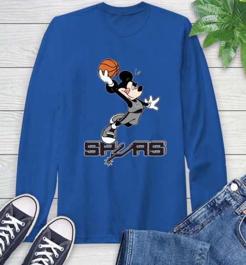 NBA Basketball San Antonio Spurs Cheerful Mickey Mouse Shirt Long Sleeve T-Shirt 10
